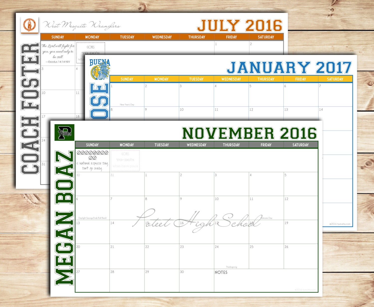 Custom Desk Calendar Desk Pad Blotter Calendar Academic Calendar 