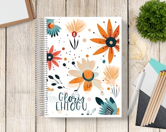 2025-2026 Custom Monthly-Weekly Planner -- Boho Flowers 3