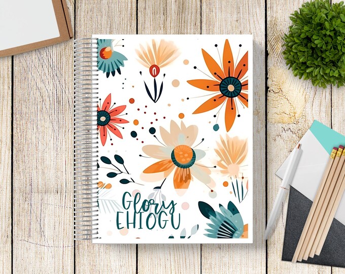 2025-2026 Custom Monthly-Weekly Planner -- Boho Flowers 3