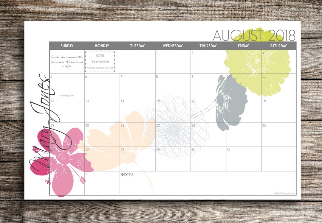 2025 Digital Printable PRINT YOUR OWN Custom Desk Calendar, Desk Pad ...