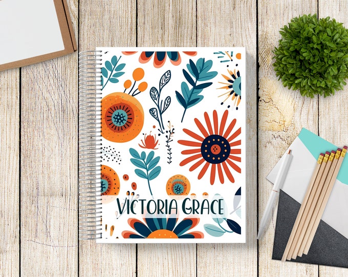 2025-2026 Custom Monthly-Weekly Planner -- Boho Flowers 2