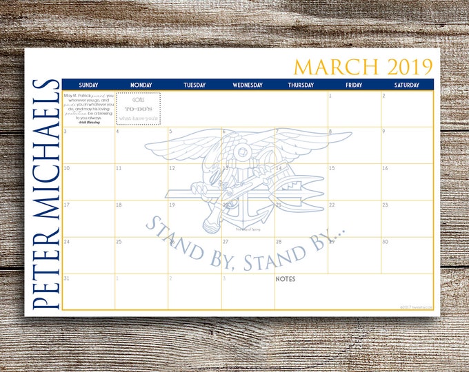 2019 Custom Desk Calendar - Navy Seal