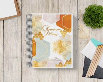 2025-2026 Custom Monthly-Weekly Planner -- Abstract Honeycomb
