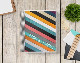 2025-2026 Custom MONTHLY Planner -- Grunge Stripes