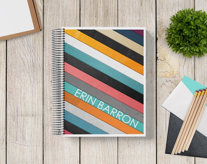 2025-2026 Custom MONTHLY Planner -- Grunge Stripes