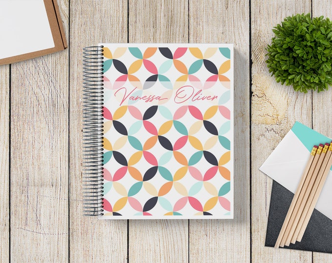 2024-2025 Custom MONTHLY Planner -- MidCentury Modern Circles