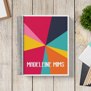Personalisierter MONATLICHER Kalender 2025-2026 -- MidMod Kaleidoskop