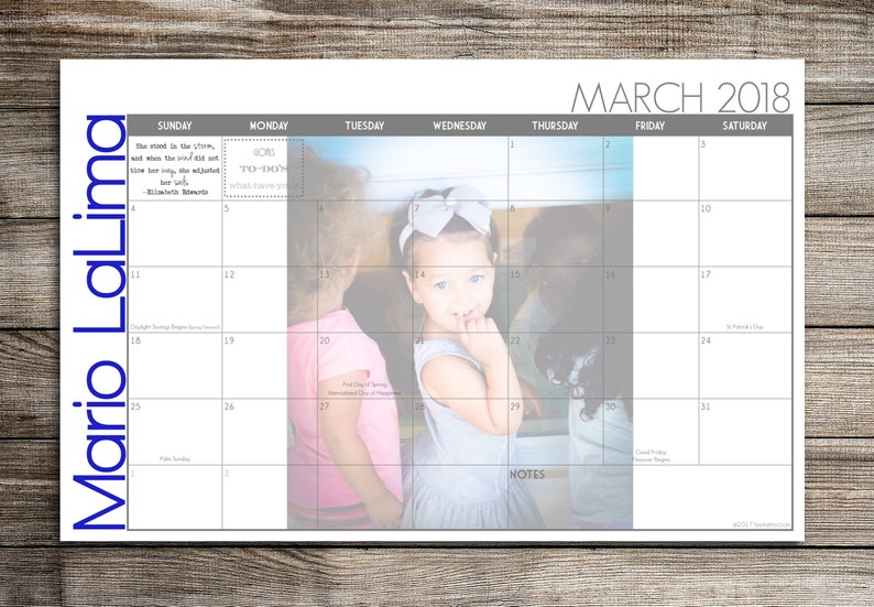 2023-2024 Custom Desk Calendar, Desk Pad, Blotter Calendar, Academic Calendar Your Picture Here, CHOOSE YOUR DATES image 1