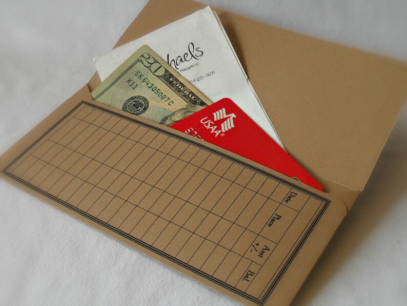 Money Envelope, Debit Card Balance Tracker, Receipt Holder, Stocking Stuffer the Solids image 7