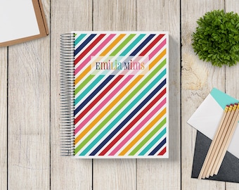 2025-2026 Custom MONTHLY Planner -- Rainbow Stripes