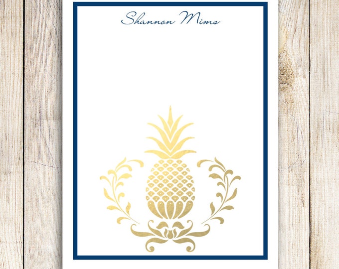Custom Notepad - Golden Pineapple