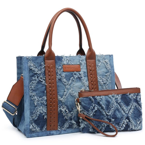 'Denim Swipe Bag' handbag Hand bags