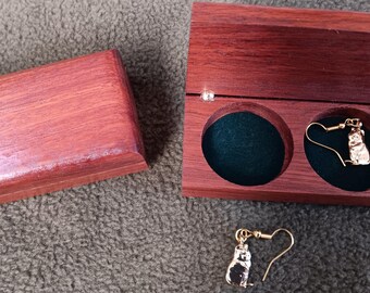 Quokka Earrings with Handcrafted Jarrah Wood Box | Australian Wildlife Jewellery Gift Set | Wooden Keepsake Box