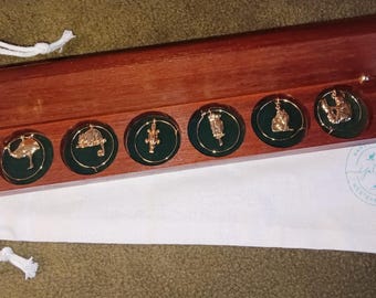 Australian Wildlife Charm Set in Handcrafted Jarrah Box | Gold Native Animal Keepsake, Unique Australian Gift