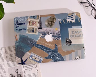 Blue Collage MacBook Case for MacBook Pro 16/15/14/13,Pro 14 A3434,Air 13 A2337/A3240,Laptop Sleeve 2025 2024,M4 M3 M2,All New Macbook Case