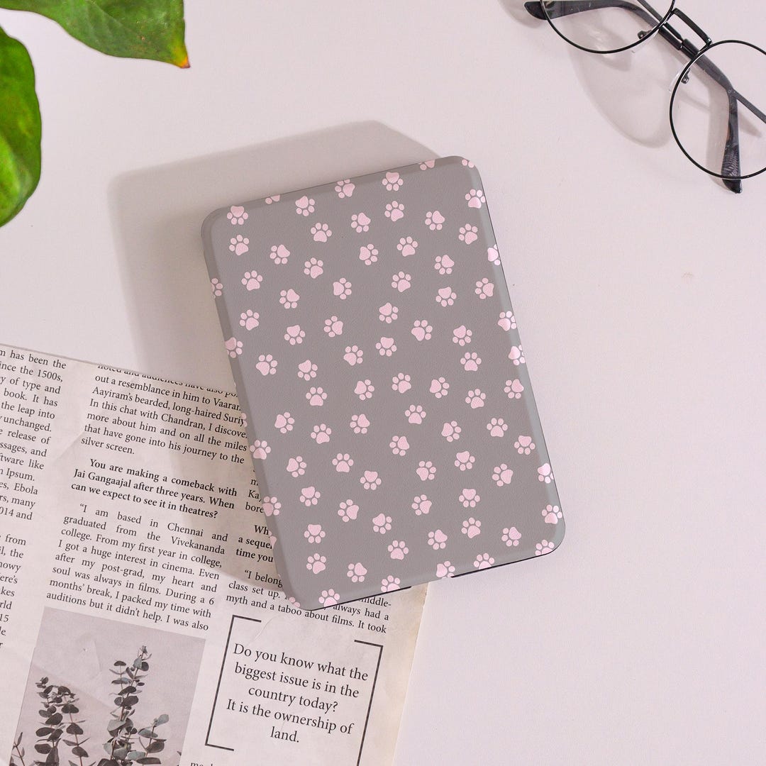 Cute Pink Footprints Kindle/kobo Clara Case With Hand Strap,kindle Case ...