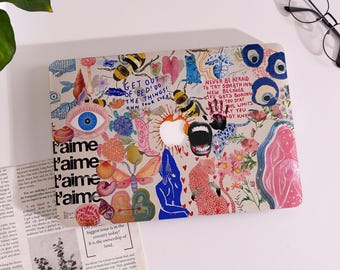 Colorful Collage MacBook Case for MacBook Pro 16/15/14/13,Pro 14 A3434,Air 13 A2337/A3240,Laptop Sleeve 2025 2024,M4 M3 M2,New Macbook Cover