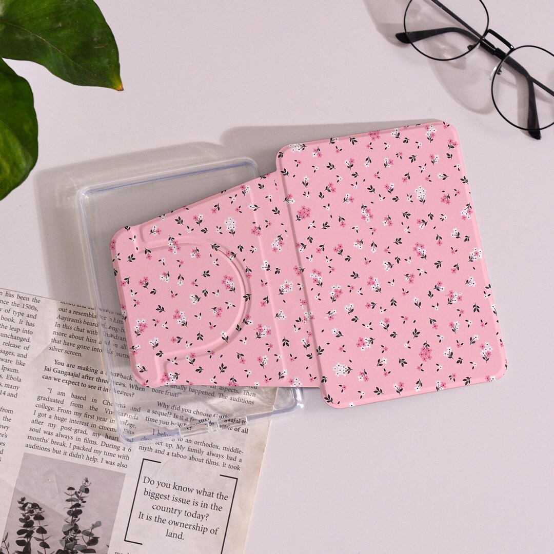 Pink Floral Girly Magnetic Detachable Kindle Case for Paperwhite 12/11 ...