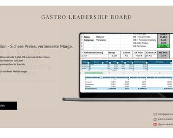 Food and beverage costing for the catering industry | Excel tool for price determination and contribution margin calculation | Secure profit