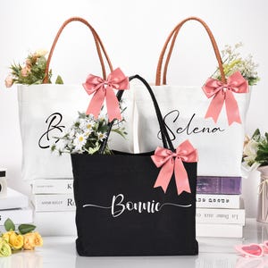Custom Canvas Bridesmaid Tote Bag: Personalized Wedding Party Gift