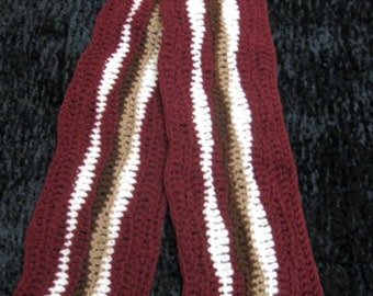 Ready to Ship- Bacon Scarf crocheted 6 feet long