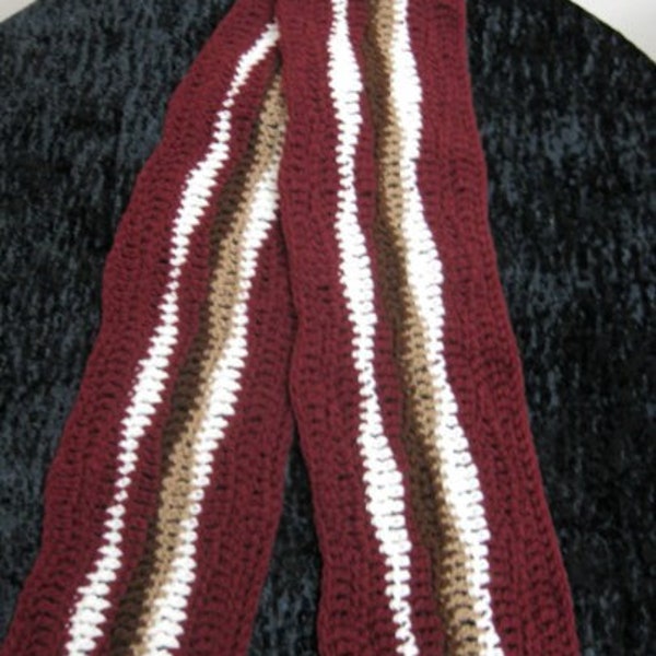 Ready to Ship- Bacon Scarf crocheted 6 feet long