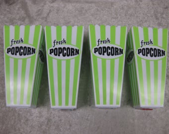 Movie Popcorn Container, a single Oval Label - Lime Green