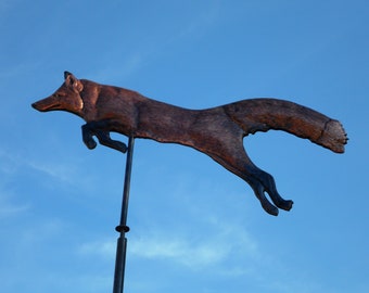 Medium Copper Leaping Fox Weathervane