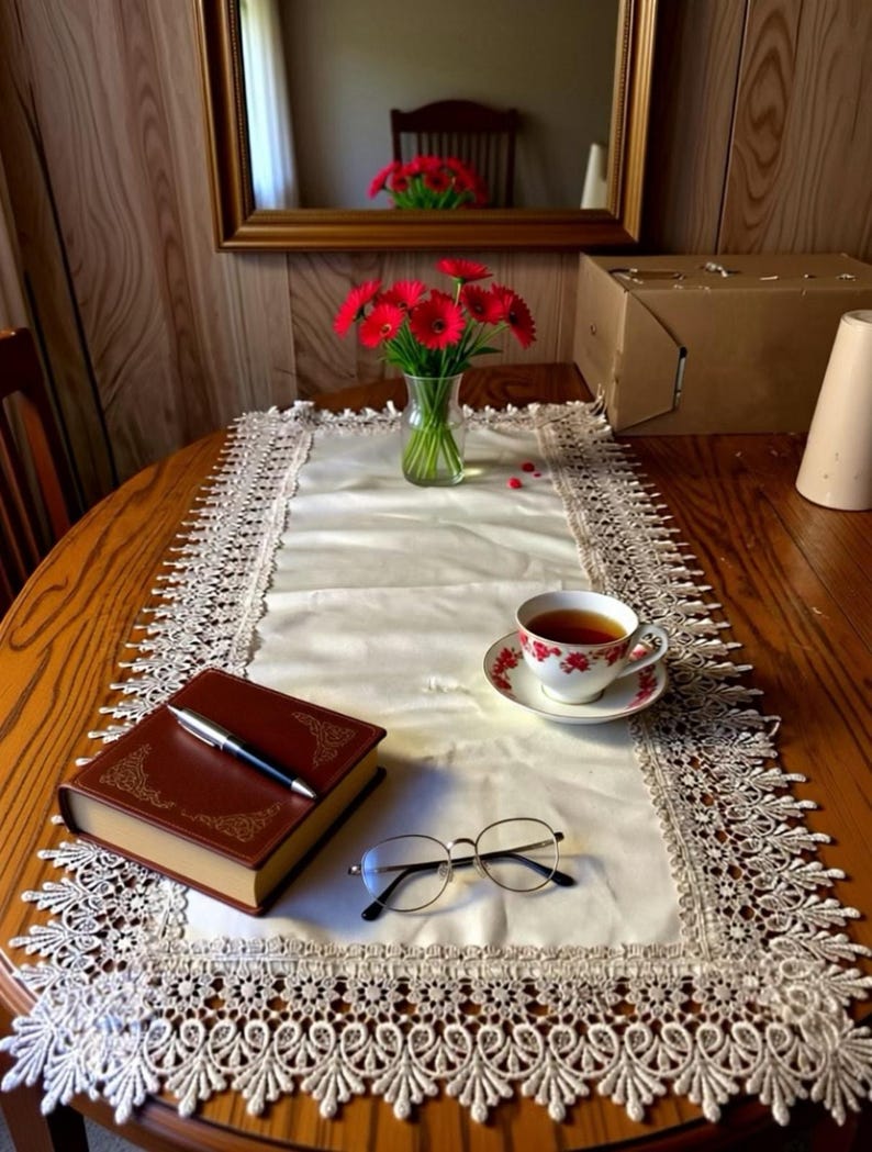 Rectangle Doily With Elegant Edge Lace Trim Handmade Mint Condition - Etsy