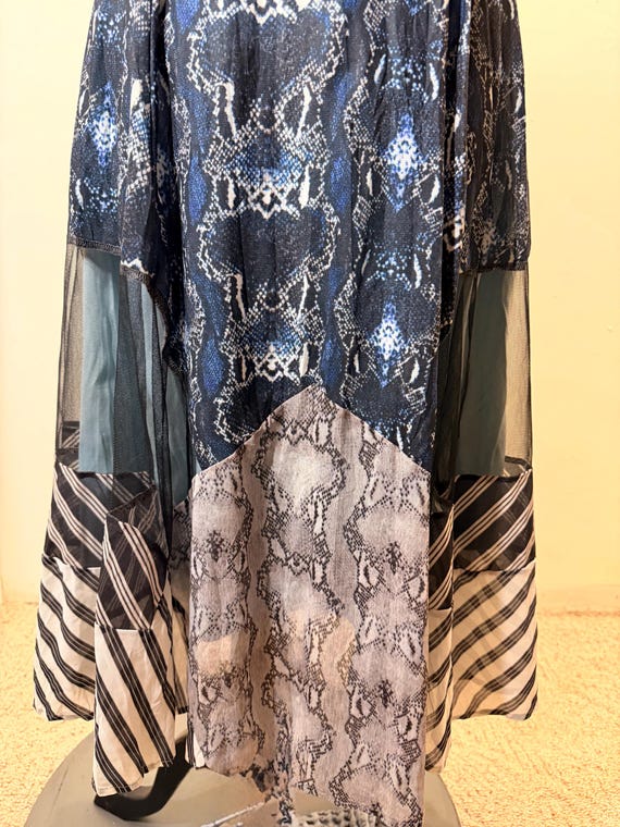 BOHO Vintage Concept SNAKE print patchwork midi d… - image 2