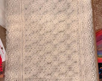 Vintage Beige Deckchen 3 Stück Set, Runde Blumenspitze Baumwolle Deckchen 29
