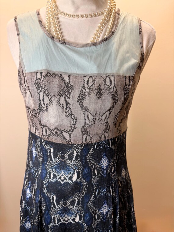 BOHO Vintage Concept SNAKE print patchwork midi d… - image 7