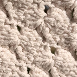 heavy hand crocheted blanket white Afghan Blanket Heavy Raised Shell Stitch 54” x 64” image 16