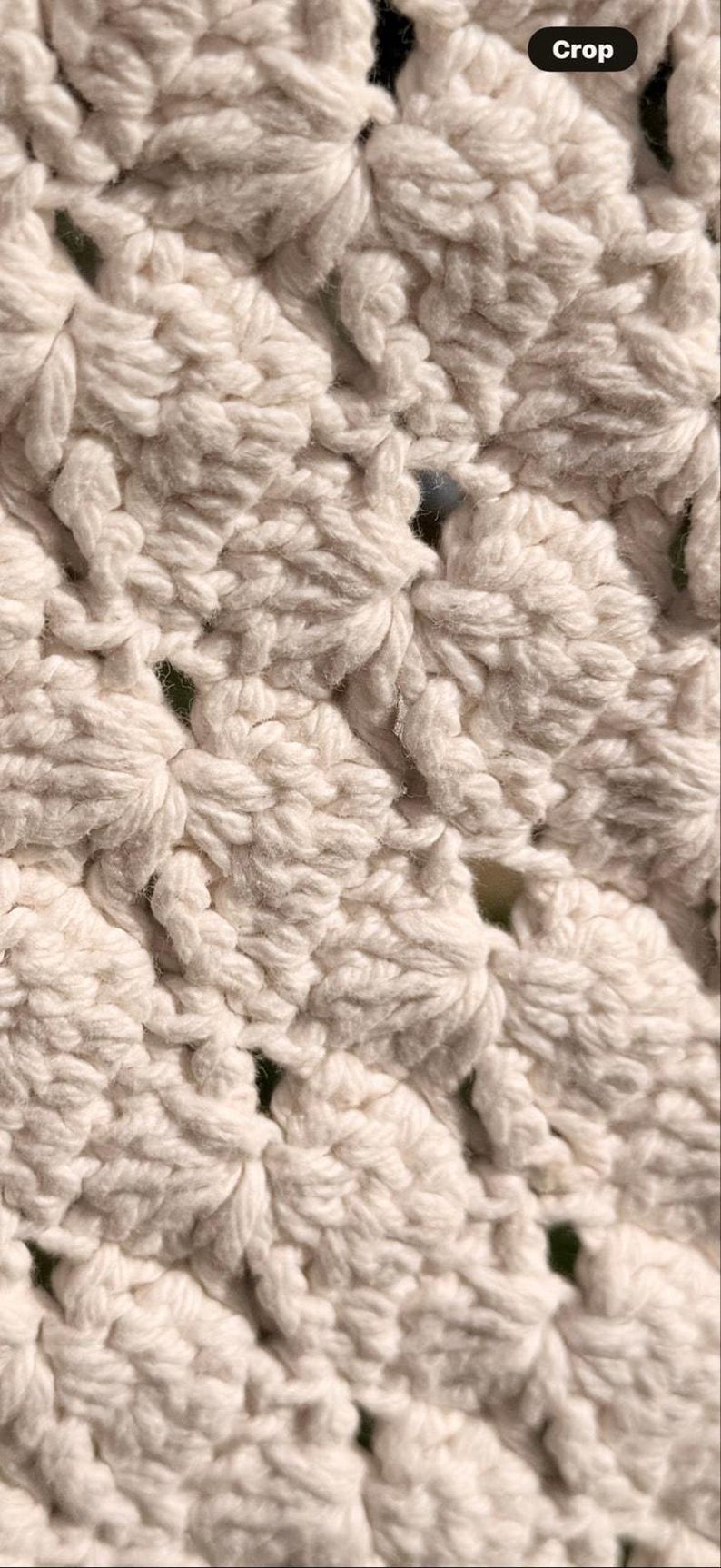 heavy hand crocheted blanket white Afghan Blanket Heavy Raised Shell Stitch 54” x 64” image 16