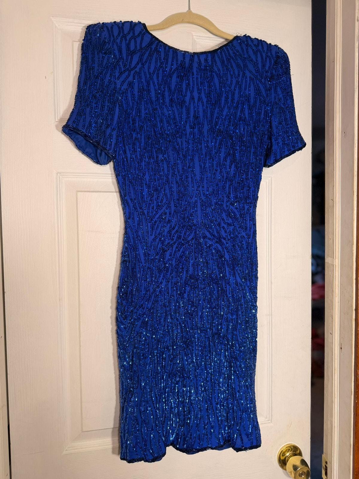 blue dress for baby girl Felicia Floral Beaded Mini Dress