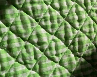 Green White Vintage Checkered Baby Blanket MINT Condition