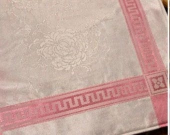 Creme und rosa Rechteck Deckchen Vintage Tischläufer Handarbeit Dekor