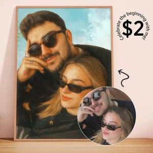 Personalized Couple Portrait: Custom Digital Illustration (Digital Download)