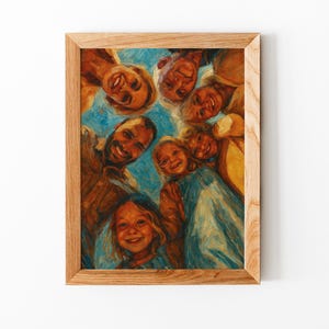 Custom Family Portrait: Hand-Drawn Digital Oil Painting (Digital Download