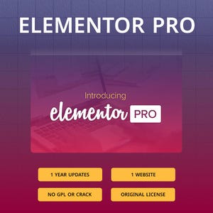 Elementor Pro – 1 Year Official License Activation for WordPress