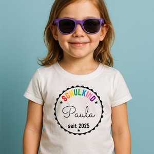 Schoolchild iron-on image personalized iron-on rainbow school enrollment name iron-on patch transfer print patch iron-on motif school cone