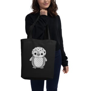 Geometric Penguin Tote – Organic Cotton Eco Bag