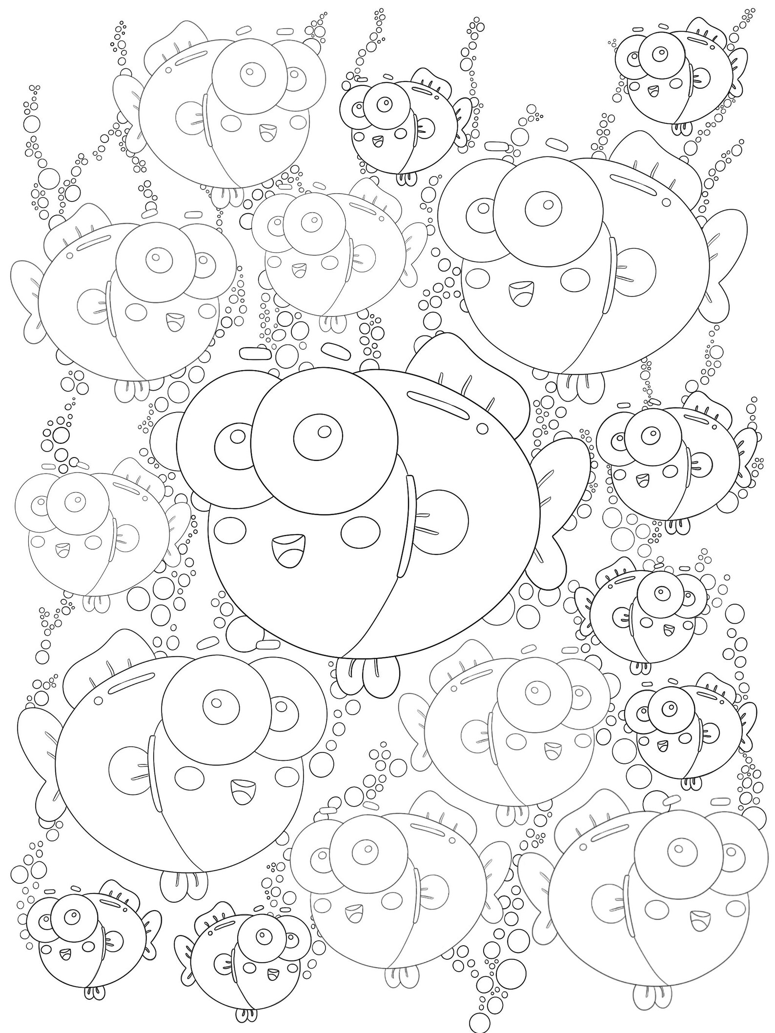 Fish Coloring Page Printable | High-resolution PDF and JPEG ...