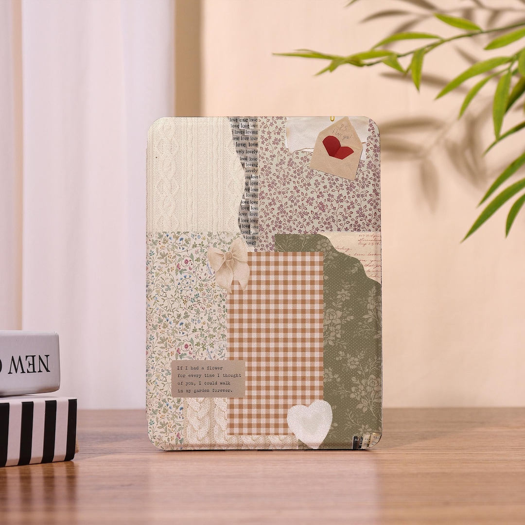 Green Floral Collage Kindle Case With Hand Strap for Kindle 12/11/10 ...