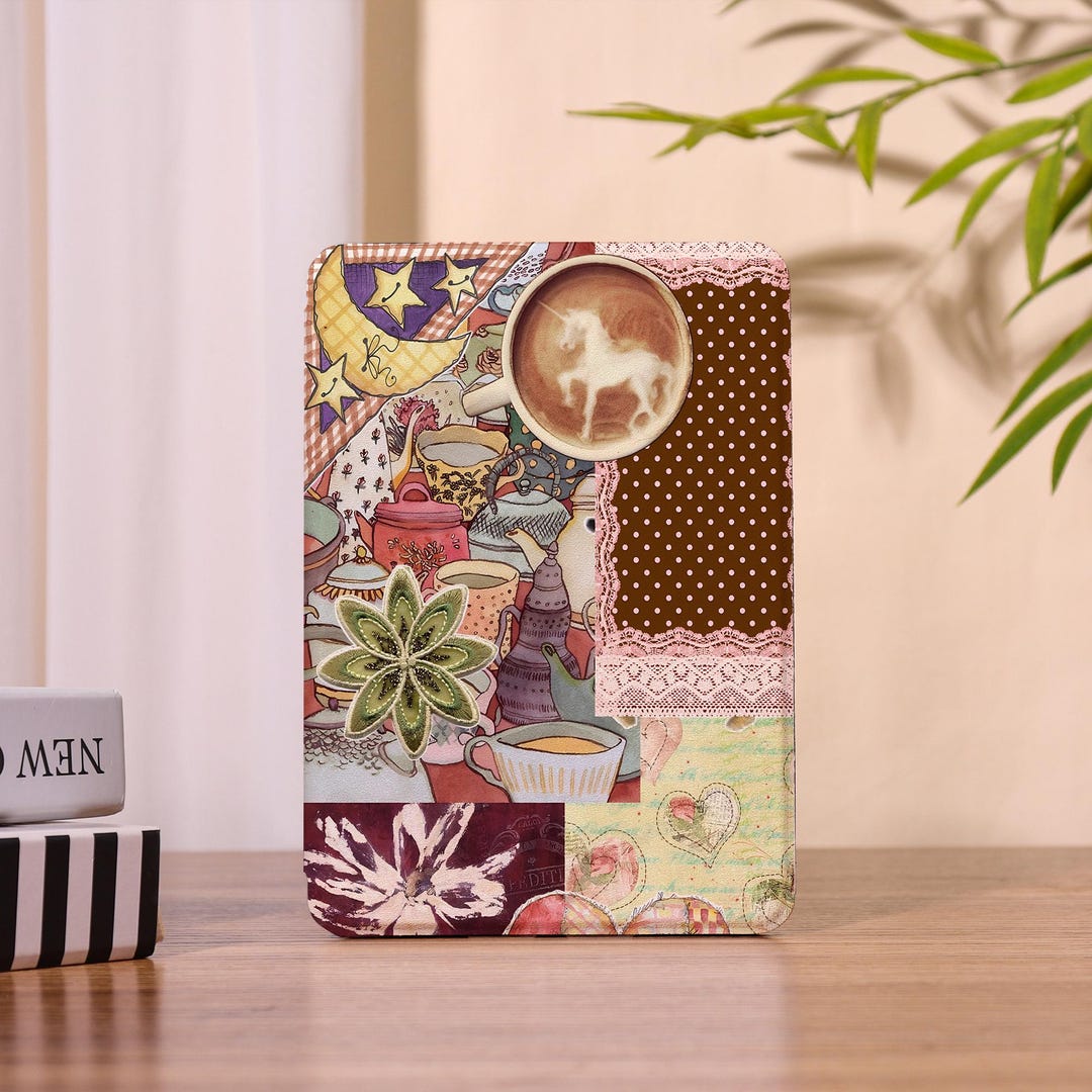 Vintage Collage Kindle Case With Hand Strap for Kindle 12/11/10/8 ...
