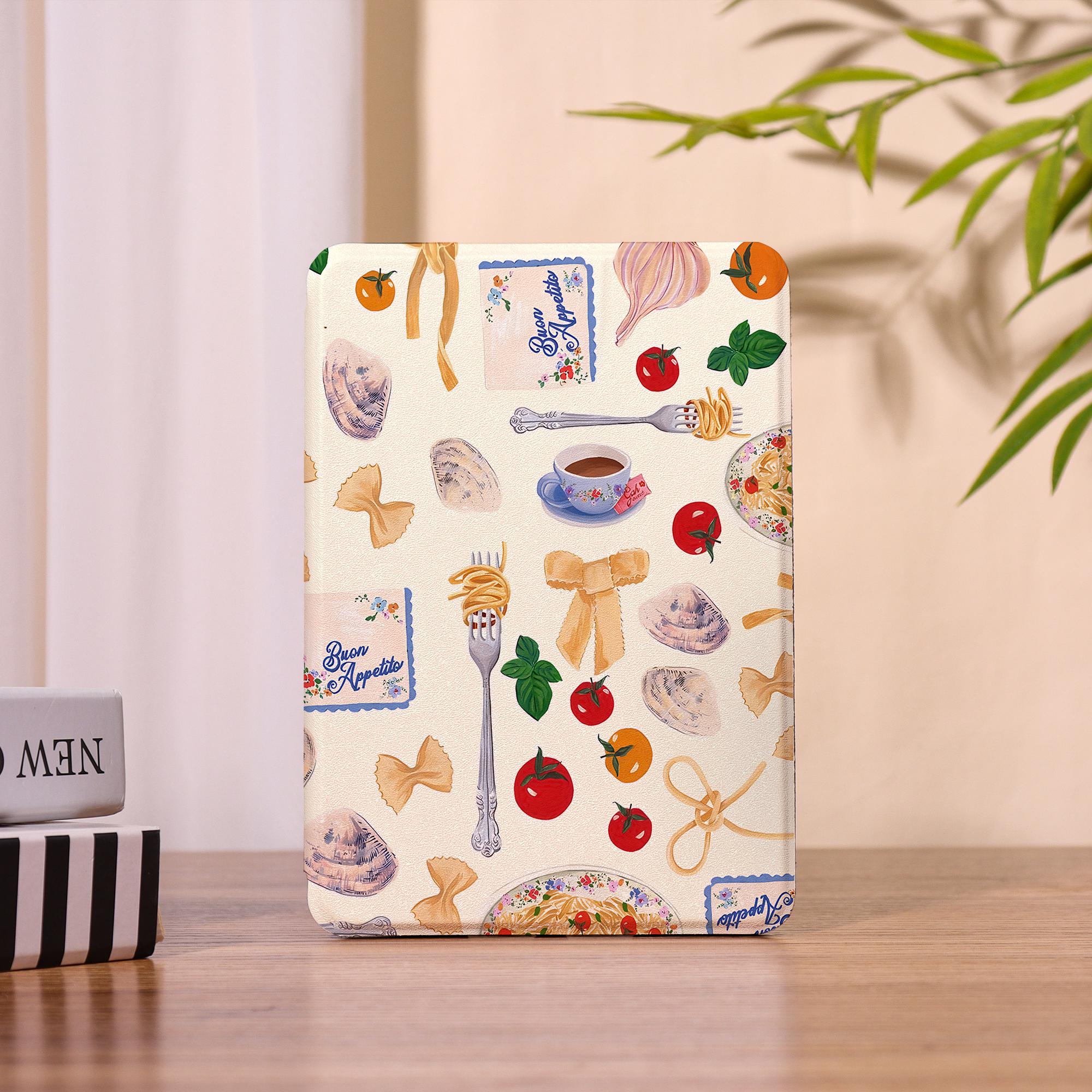 Delicious Food Kindle Case with Hand Strap for Kindle 12/11/10/8,Colorsoft,Paperwhite 12/11/10th,Kindle Kobo Clara/Libra Cover,Gift for Her