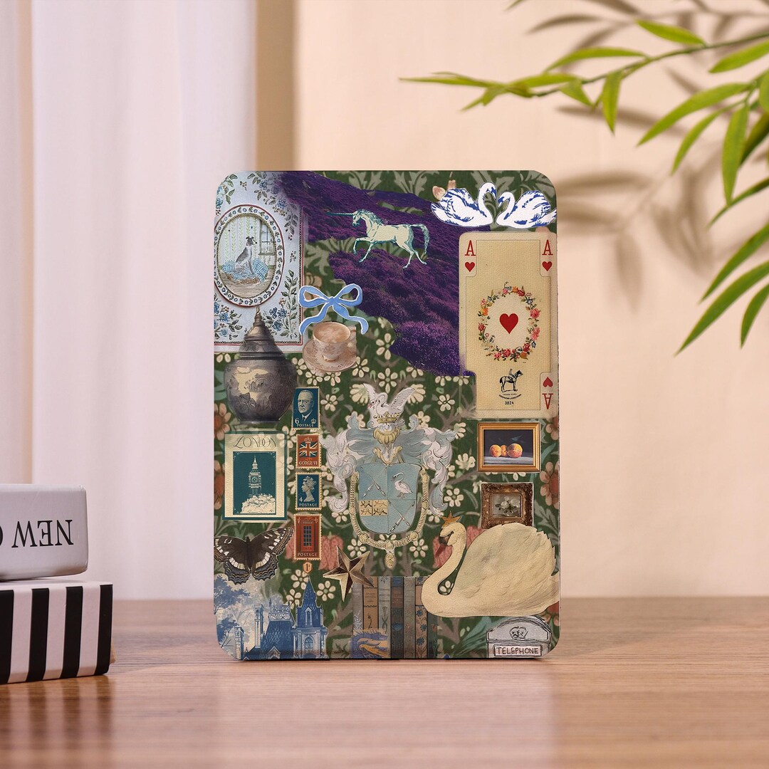 Retro Collage Kindle Case With Hand Strap for Kindle 12/11/10/8th ...