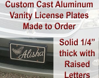 License Plate - Bumper Plate - Custom Designed solid Cast Aluminum