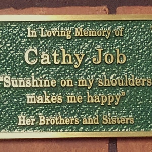 Custom Cast Bronze Dedication or Memorial Plaque image 4