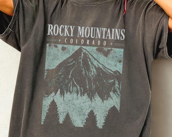 Rocky Mountains Colorado Shirt, Retro National Park Tee, Comfort Colors 1717